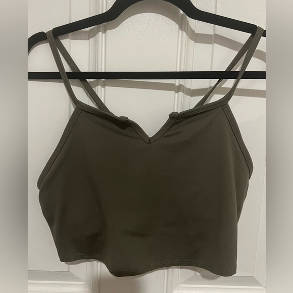 Free People Movement Olive Green Active Wear Crop Top in Size Medium - Picture 3 of 11